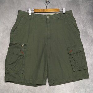 Columbia Mens Cargo‎ Shorts size 38 Green Cotton Snap Button Cotton Trail Hiking